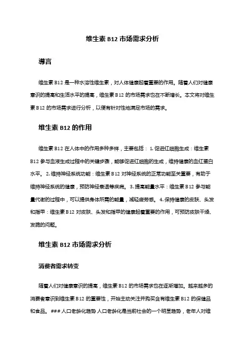 2024年维生素B12市场需求分析