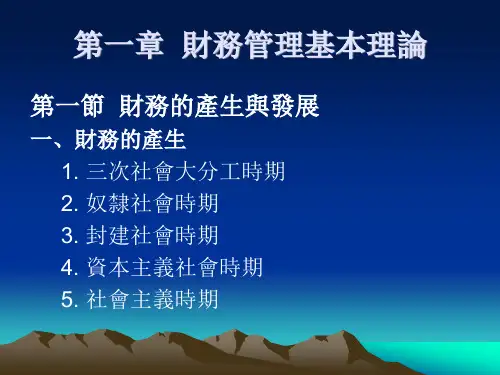高级财务管理课件-财务管理基本理论