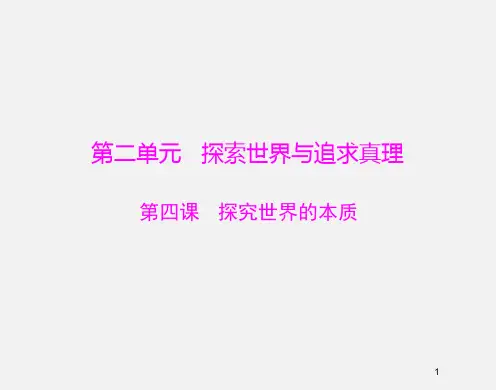 高考政治 (必修ⅳ)一轮复习 第4课 探究世界的本质