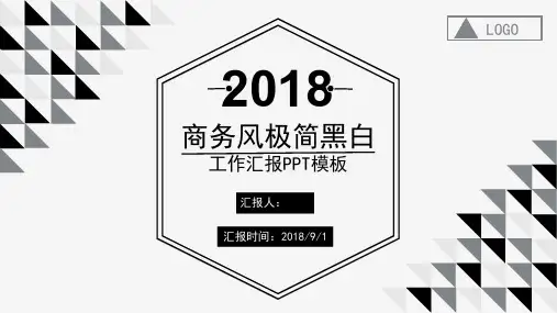商务风极简黑白工作汇报PPT模板