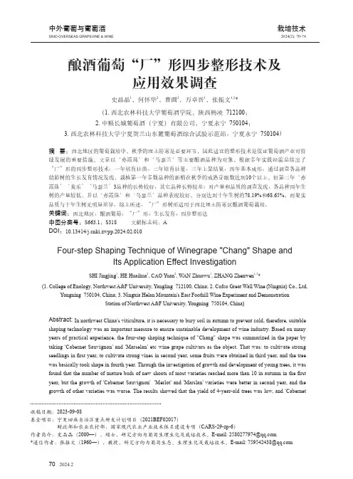 酿酒葡萄“厂”形四步整形技术及应用效果调查