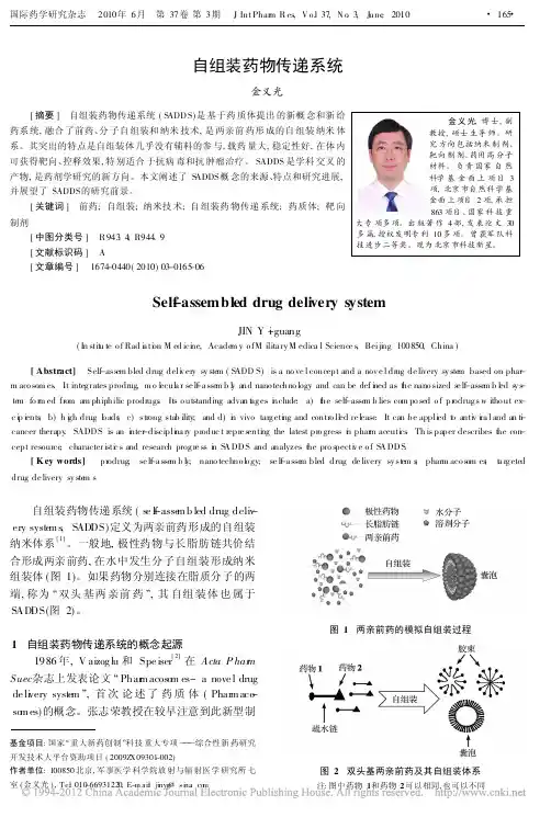 自组装药物传递系统