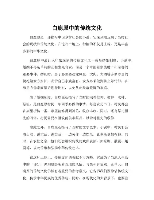 白鹿原中的传统文化