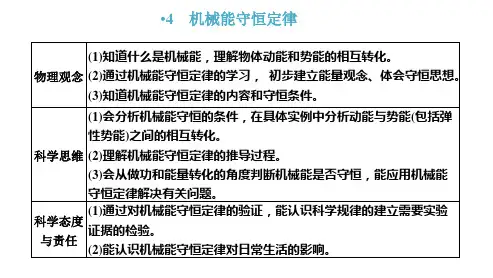 人教版高中物理必修第2册 第八章 机械能守恒定律 4.机械能守恒定律