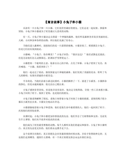 【寓言故事】小兔子和小猫