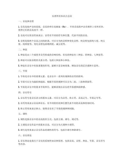 乐理所有知识点总结