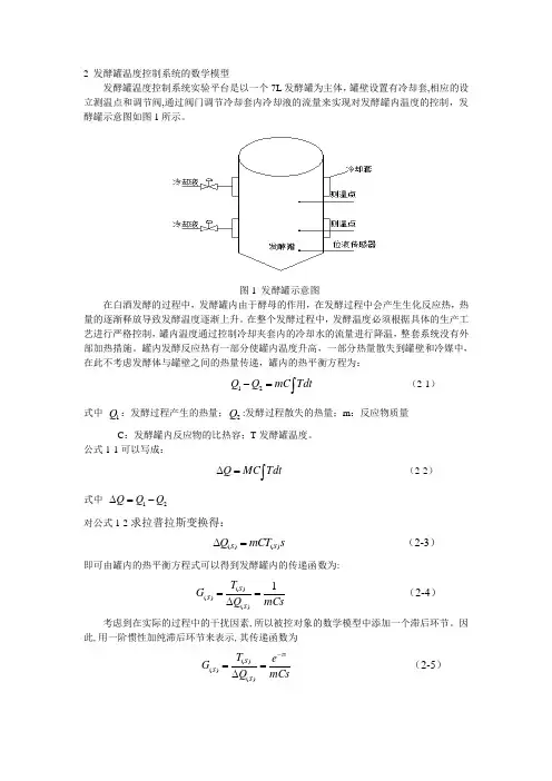 发酵温度控制系统的数学模型及仿真