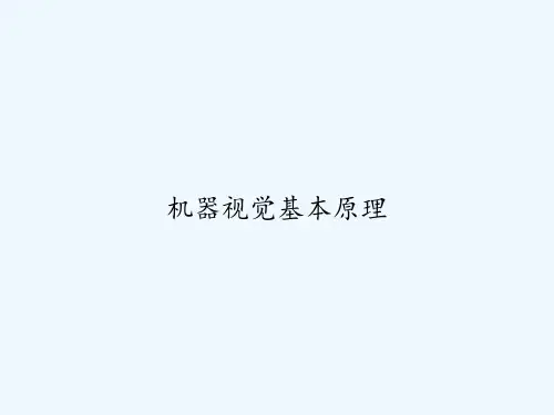 机器视觉基本原理 PPT
