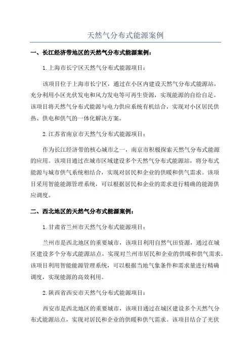 天然气分布式能源案例