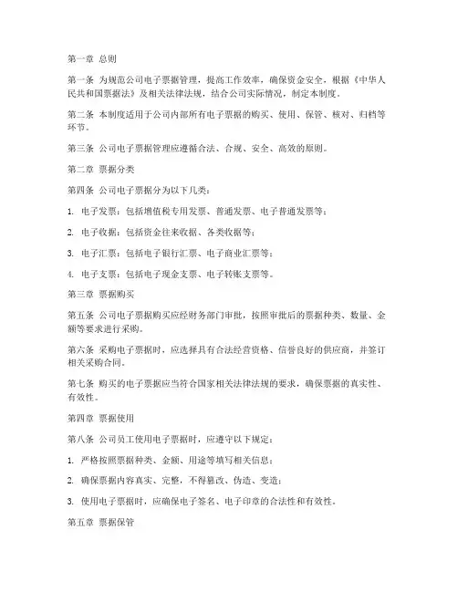 公司电子票据管理制度范本