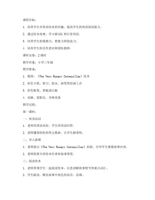 小学绘本课教案模板英语
