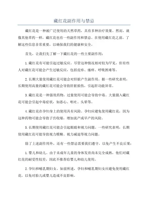 藏红花副作用与禁忌