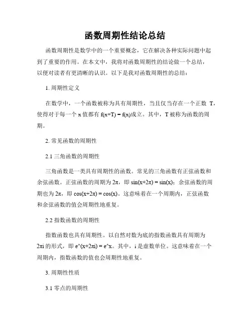 函数周期性结论总结
