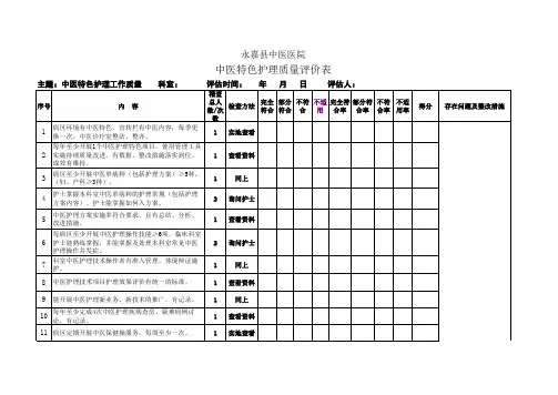 19.中医特色护理工作质量