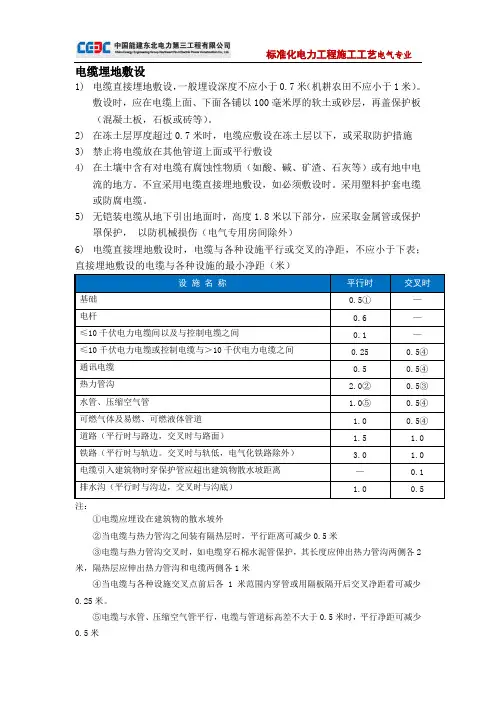 电缆埋地敷设