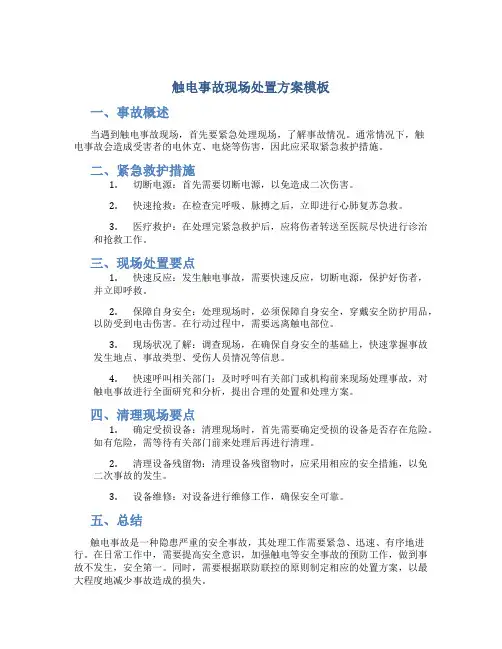 触电事故现场处置方案模板
