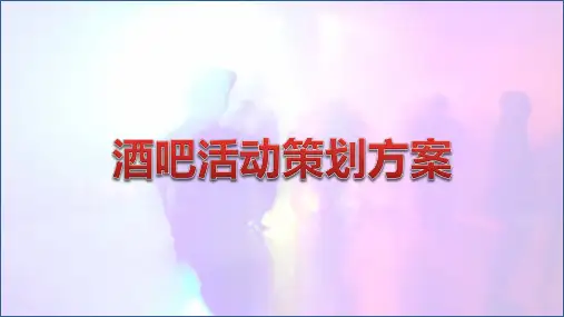 酒吧活动策划方案PPT教学讲座课件
