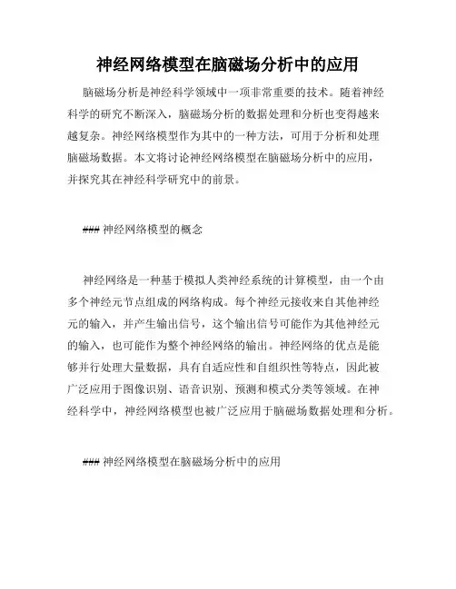 神经网络模型在脑磁场分析中的应用