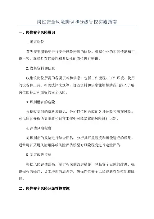 岗位安全风险辨识和分级管控实施指南