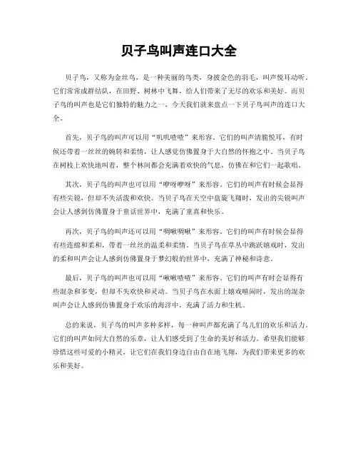 贝子鸟叫声连口大全