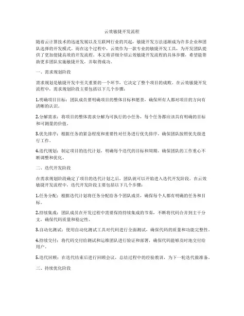 云效敏捷开发流程