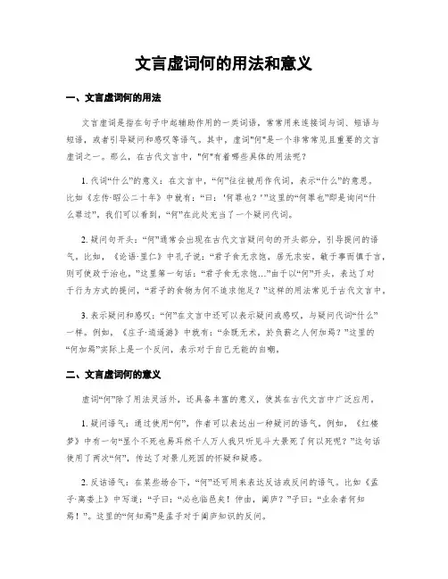 文言虚词何的用法和意义