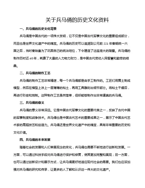 关于兵马俑的历史文化资料