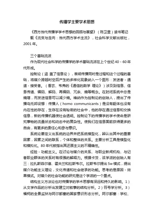 传播学主要学术思想