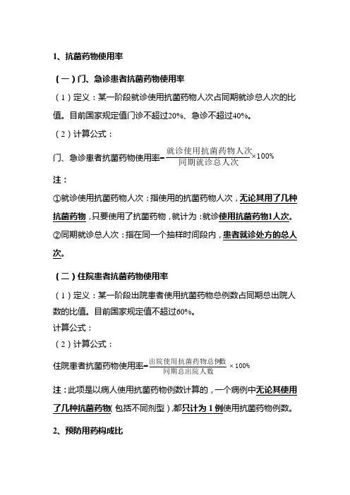 抗菌药物相关管理指标释义
