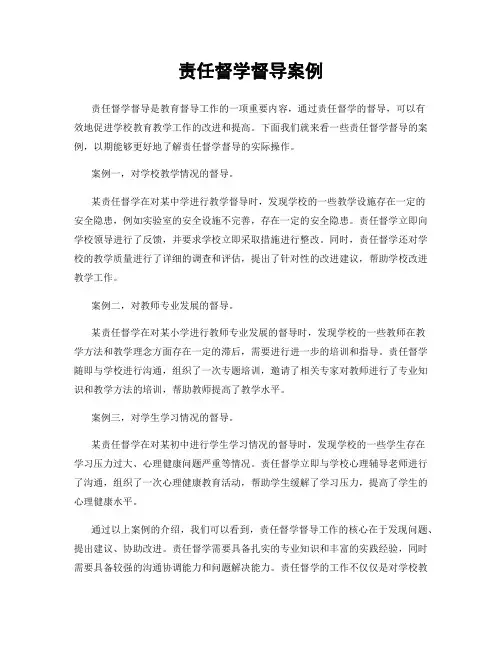 责任督学督导案例