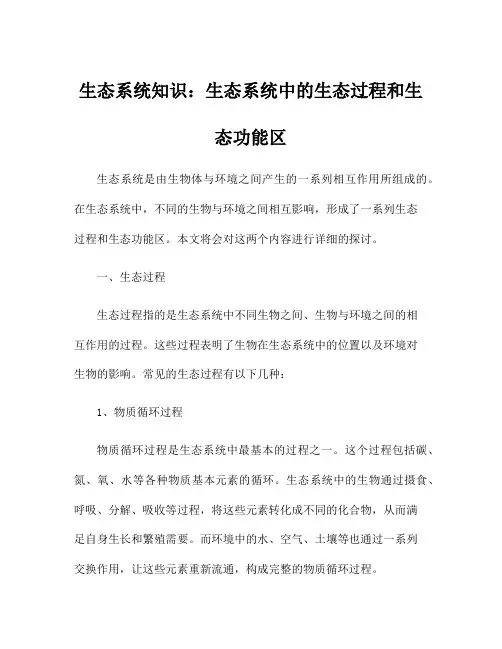 生态系统知识：生态系统中的生态过程和生态功能区