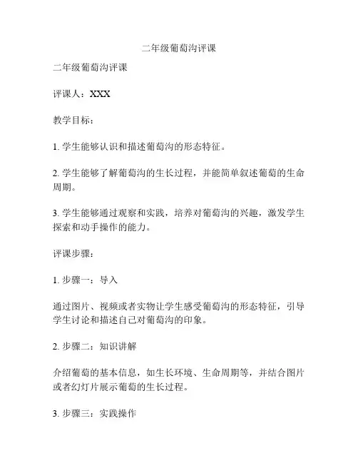 二年级葡萄沟评课