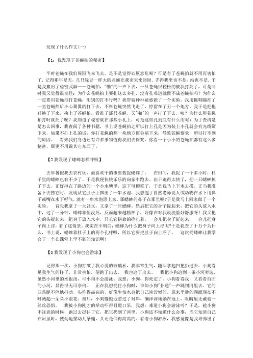 发现了什么作文