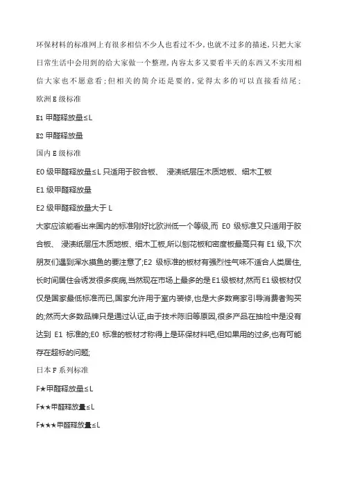 装修板材环保等级标准