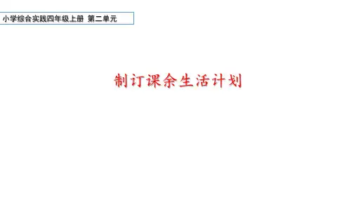 综合实践活动四上合理安排课余生活《制订课余生活计划》课件