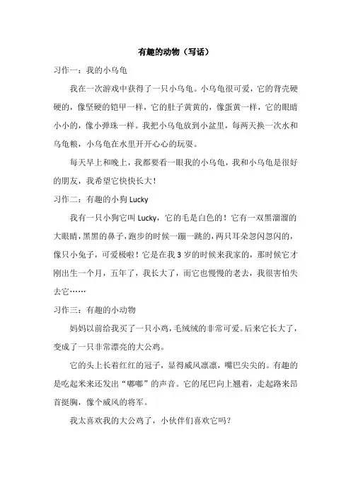 有趣的动物写话,二年级,上册