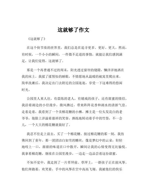 这就够了作文