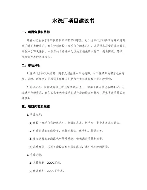 水洗厂项目建议书