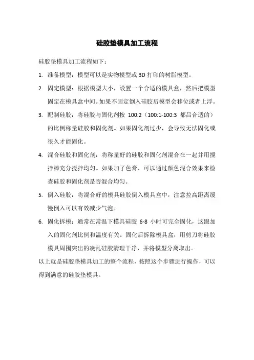 硅胶垫模具加工流程