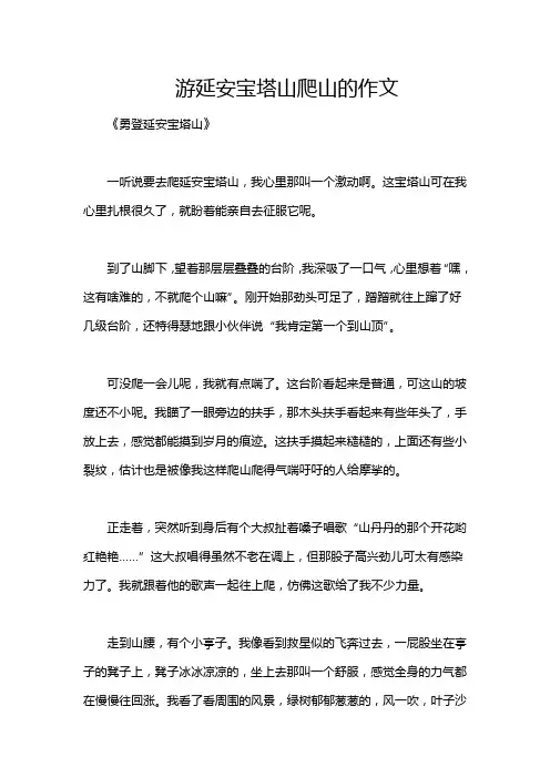游延安宝塔山爬山的作文