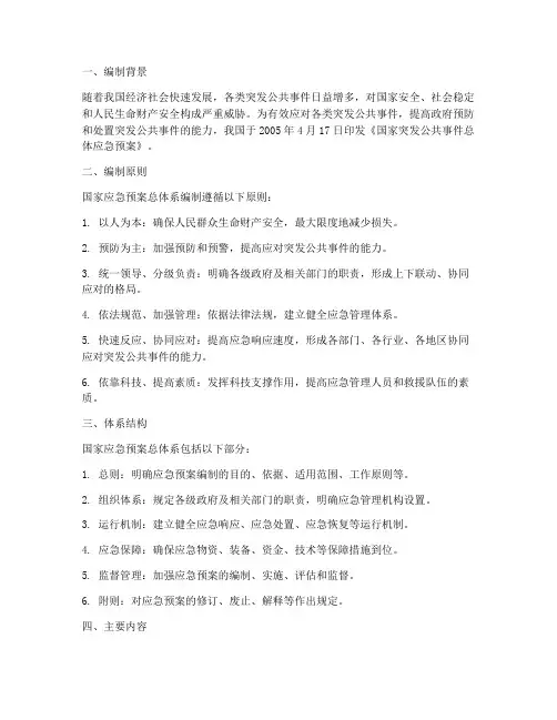 国家应急预案总体系