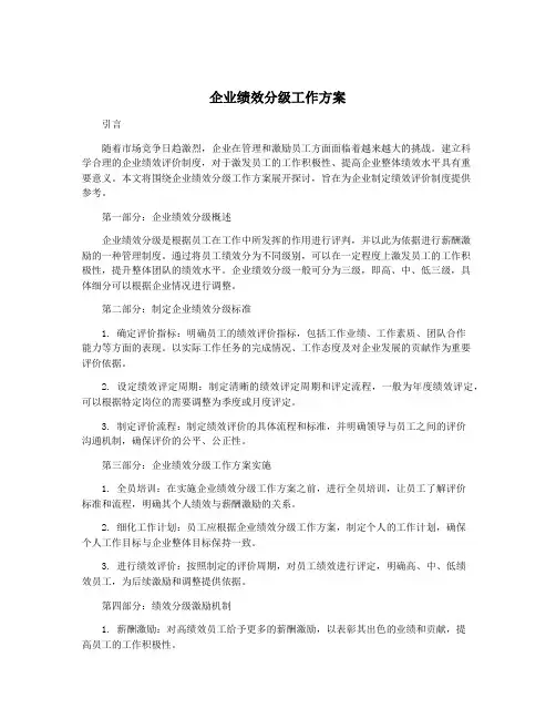 企业绩效分级工作方案