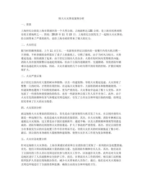 特大火灾事故案例分析