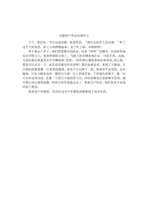 有趣的户外活动课作文