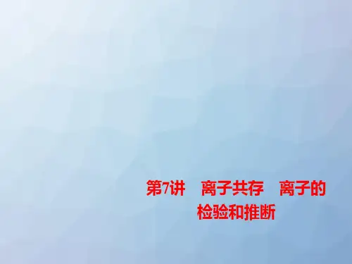高三化学复习优质课件4：离子共存   离子的检验和推断