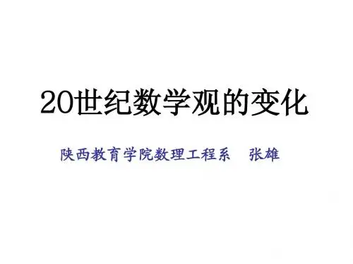 20世纪数学观