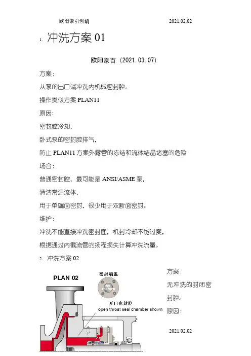 机械密封冲洗方案-API682之欧阳家百创编