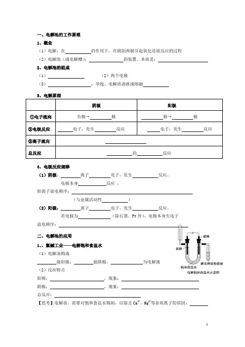 高考化学 实验化学电解与电镀学案 苏教版修6