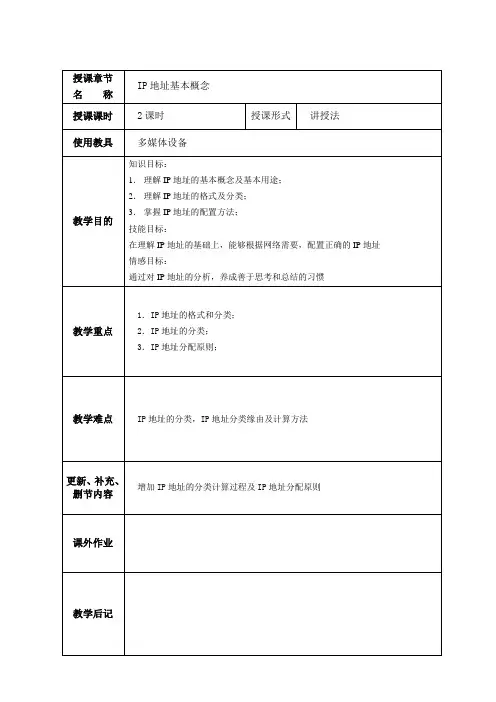 IP地址基本概念