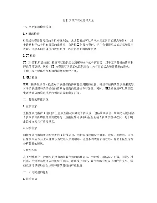 骨折影像知识点总结大全